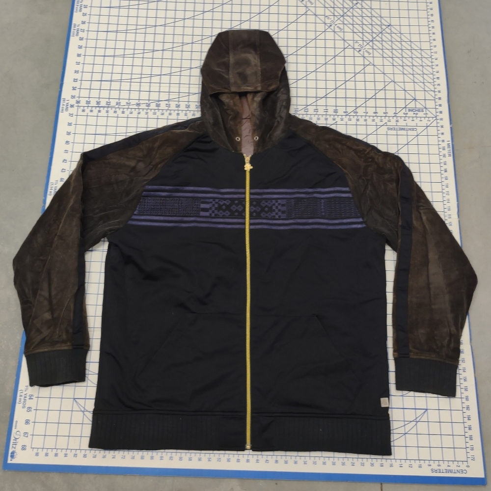 RSRV Full Zip Jacket w/ Hoodie 2XL Black/Brown/Purple & Purple Private Reserve